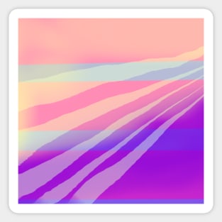 Peachy Abstract Wave Art Sticker